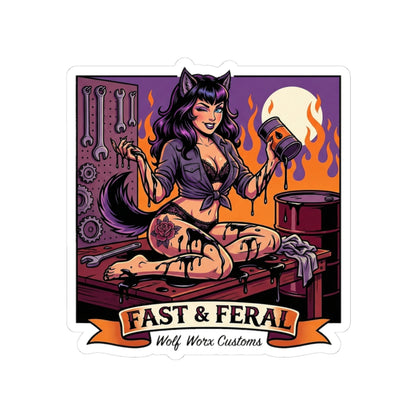 Wolf Worx Customs Fast & Feral Anime Sticker