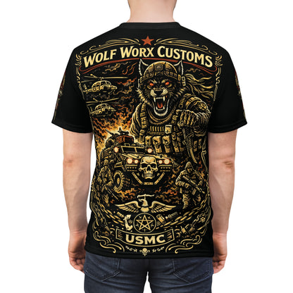 Wolf Worx Customs Hot Rod Heroes US Marines T Shirt