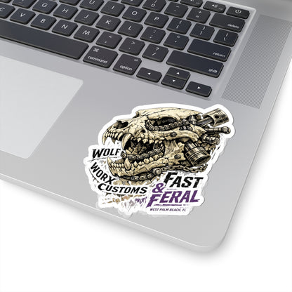 Wolf Worx Customs Skull Pistons Sticker