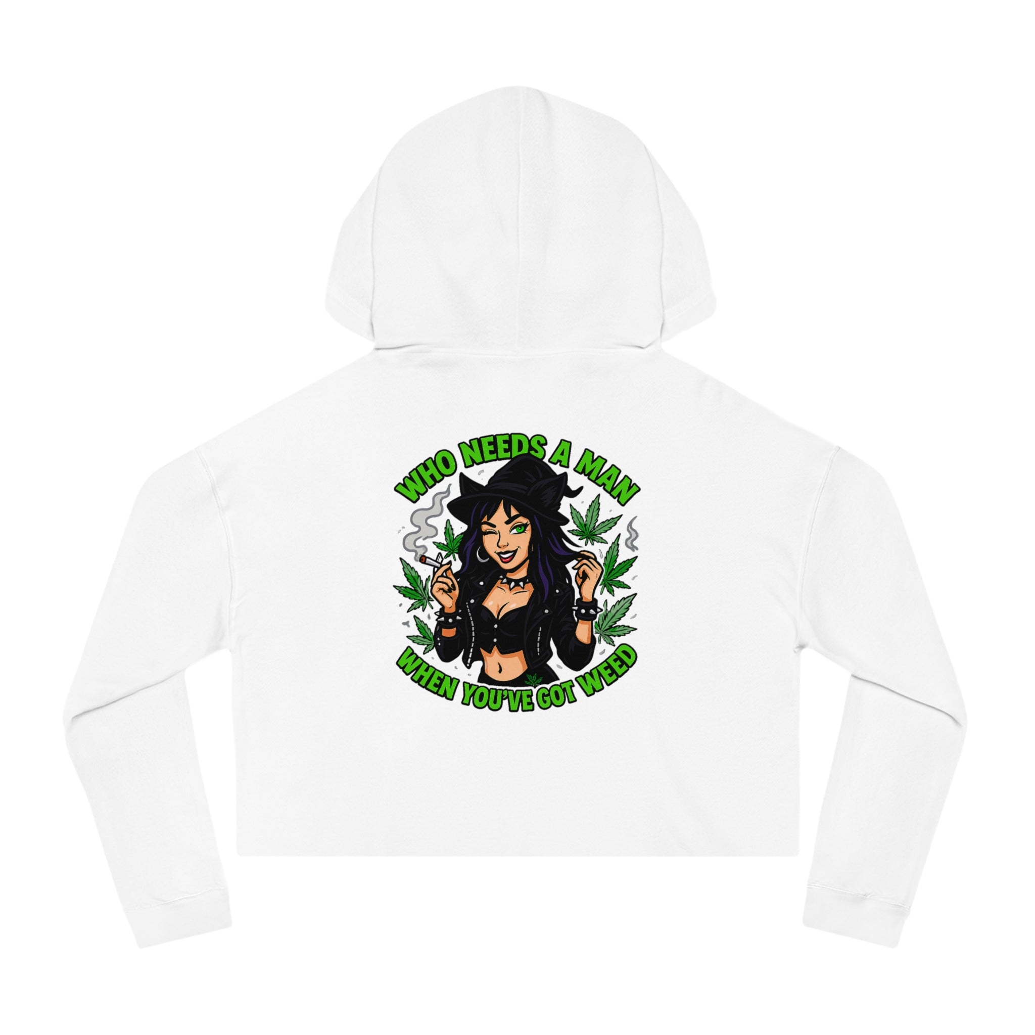 Who Needs A Man... Trendy Women’s Cropped Hooded Sweatshirt with Fun Cannabis Designs | Perfect for Casual Outings, Festivals, Gifts, and Self-Care Days, [...]