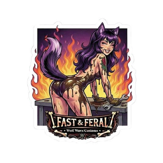 Wolf Worx Customs Fast & Feral Anime Sticker