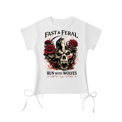 Fast & Feral Run With Wolves Essential Drawstring T-Shirt