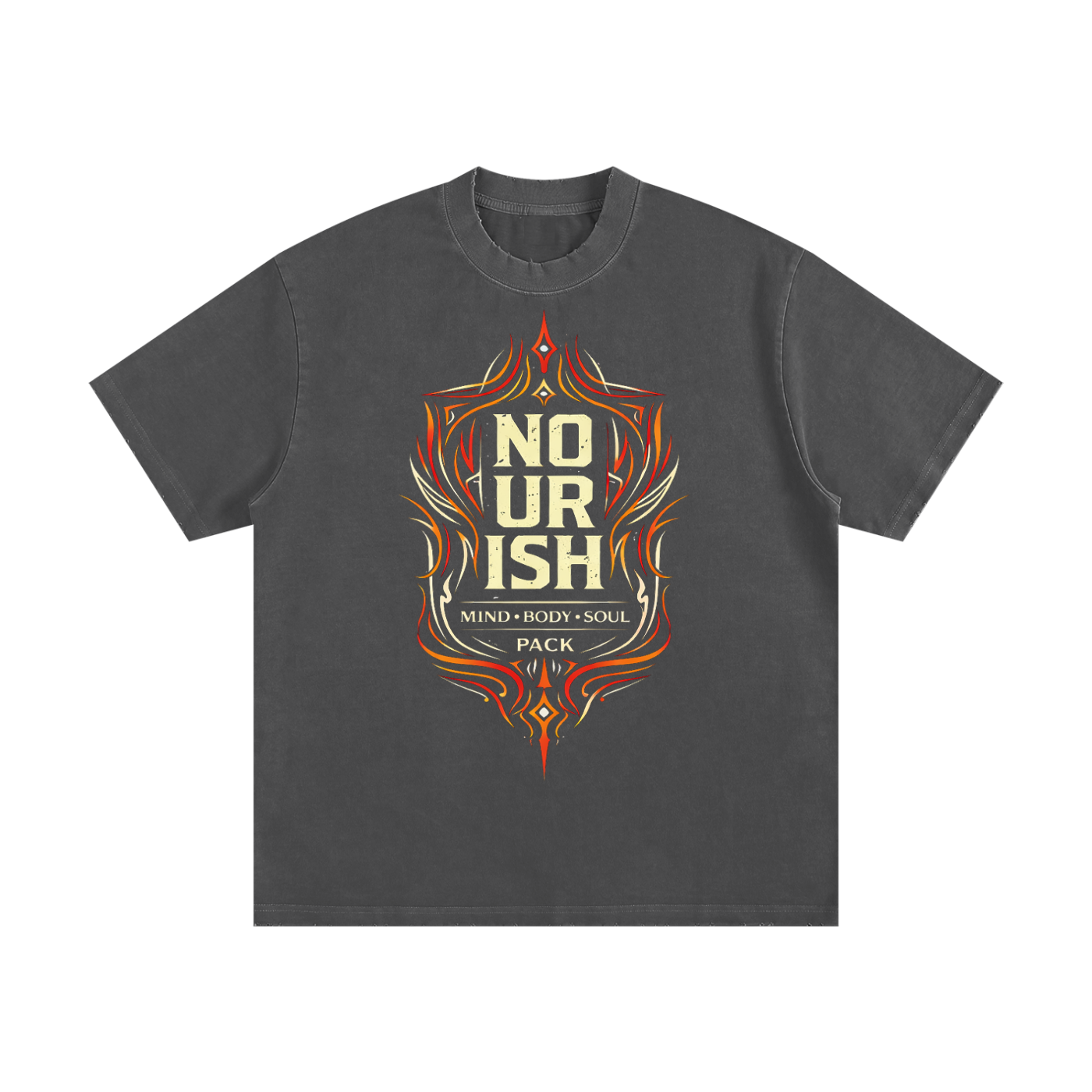 No Ur Ish NOURISH Heavyweight Vintage Washed Frayed T-Shirt