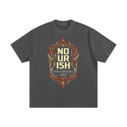 No Ur Ish NOURISH Heavyweight Vintage Washed Frayed T-Shirt