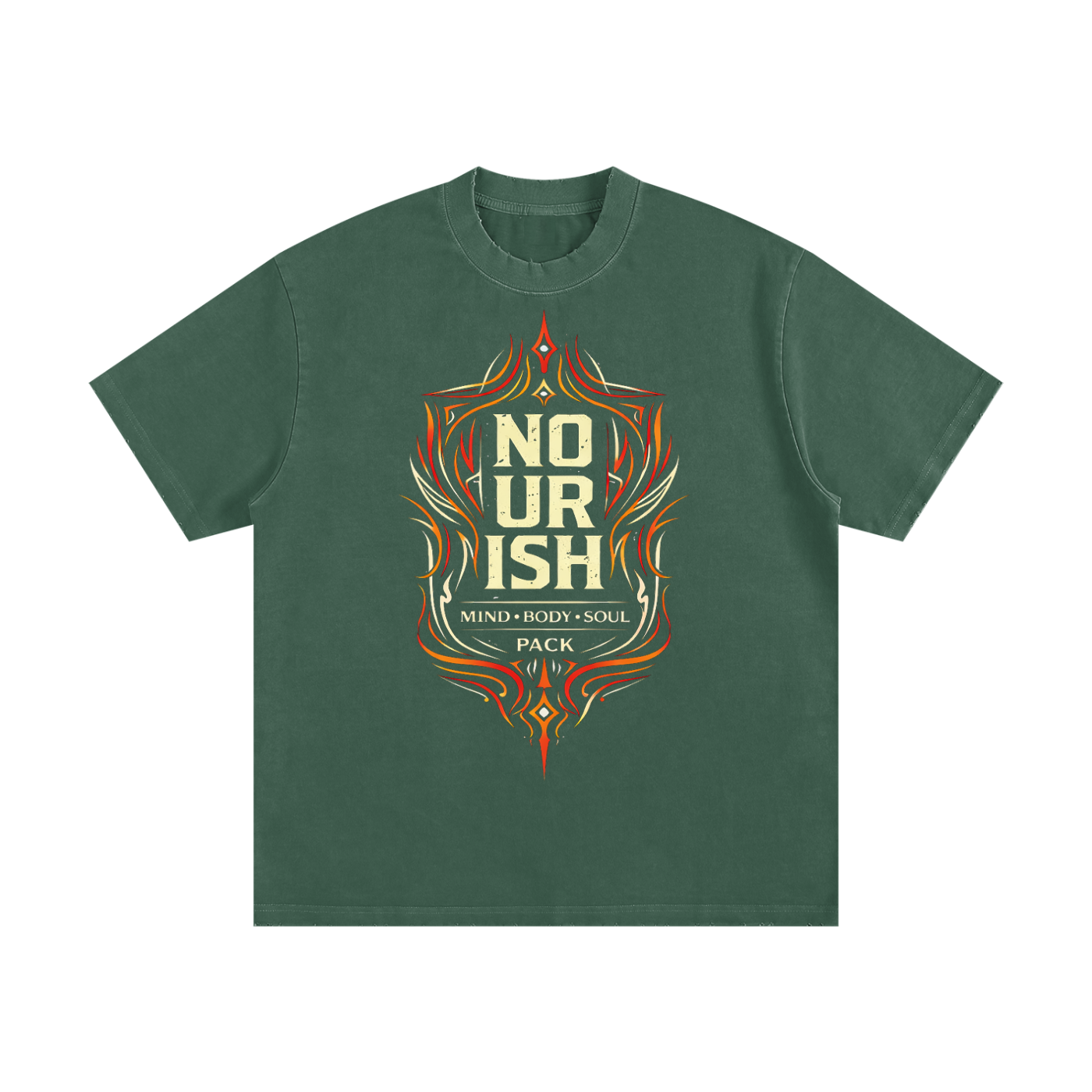 No Ur Ish NOURISH Heavyweight Vintage Washed Frayed T-Shirt
