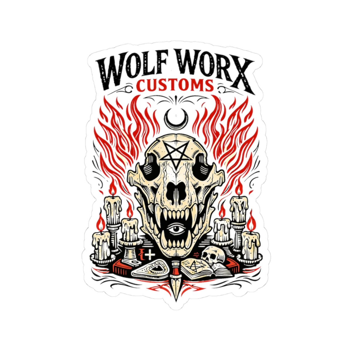 Wolf Worx Customs Skull Sticker