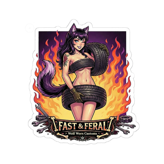 Wolf Worx Customs Fast & Feral Anime Sticker
