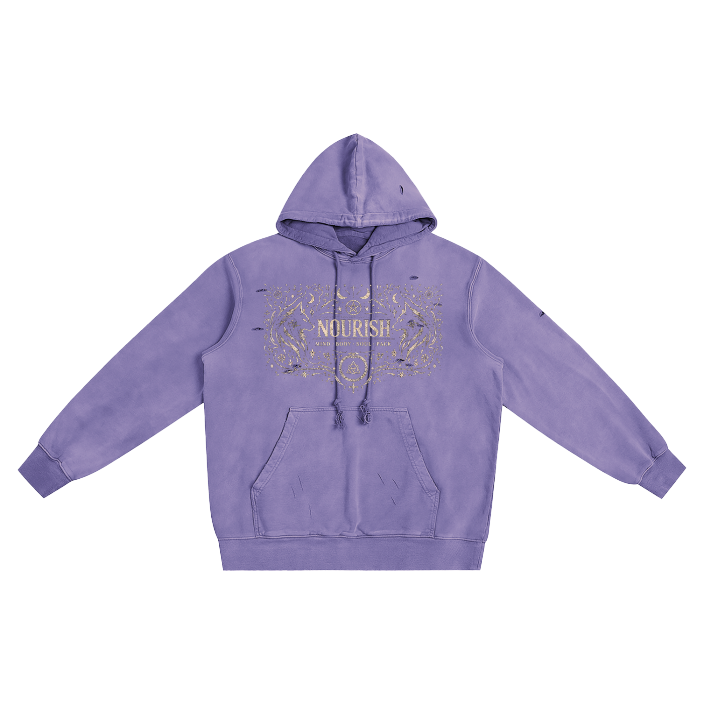No Ur Ish NOURISH Distressed Vintage Wash Hoodie