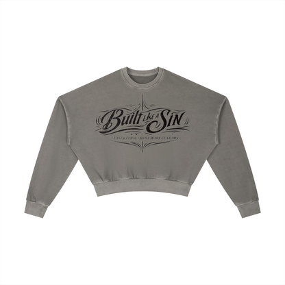 Vintage Washed Cropped Sweatshirt