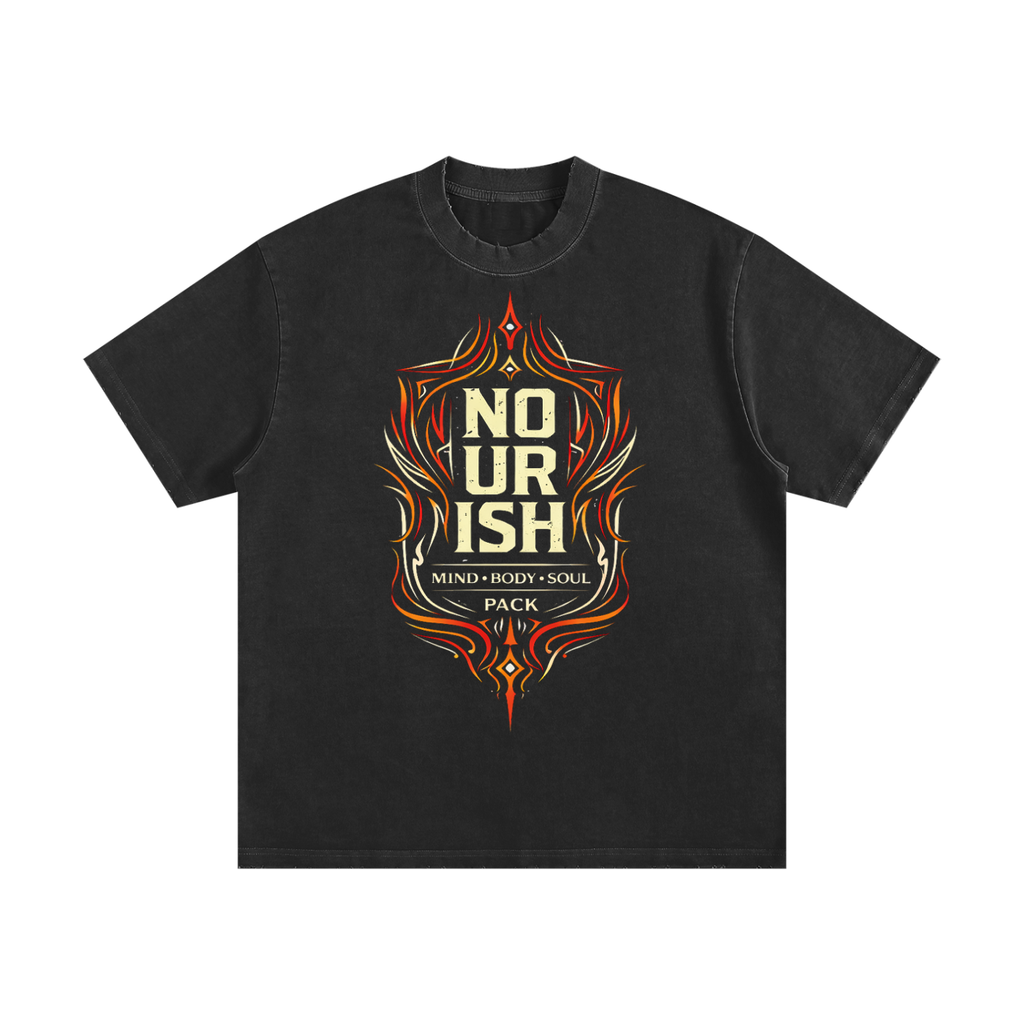 No Ur Ish NOURISH Heavyweight Vintage Washed Frayed T-Shirt