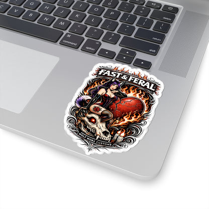 Wolf Worx Customs Heart Feral Pinup Sticker