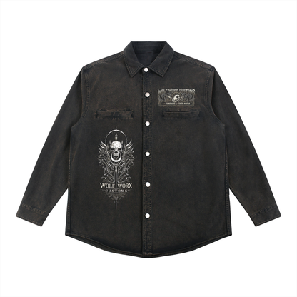 Wolf Worx Customs Sunshine State Mafia Denim Vintage Washed Heavyweight Jacket