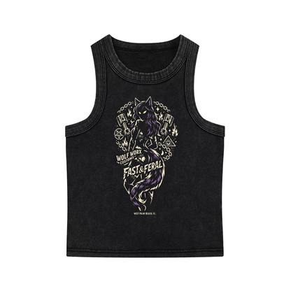 Fast & Feral Silhouette Snow Washed Tank Top