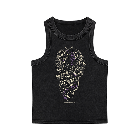 Fast & Feral Silhouette Snow Washed Tank Top