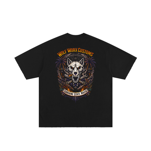 Wolf Worx Customs Sunshine State Mafia Pack Don Heavyweight Hand-frayed T-Shirt