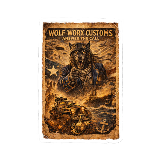 Wolf Worx Customs Hot Rod Heroes Unified Forces Sticker