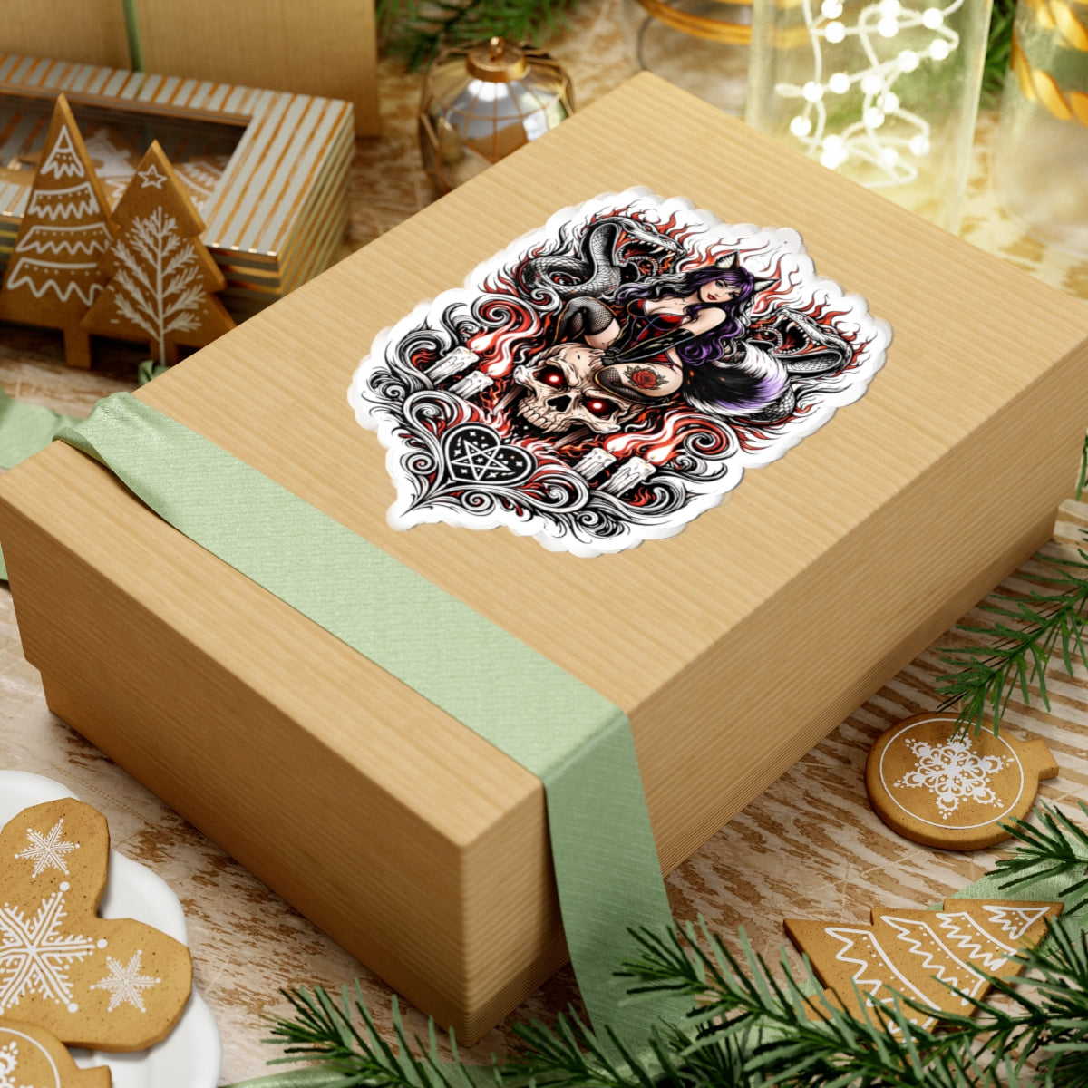 Wolf Worx Customs Snake Skull Sticker