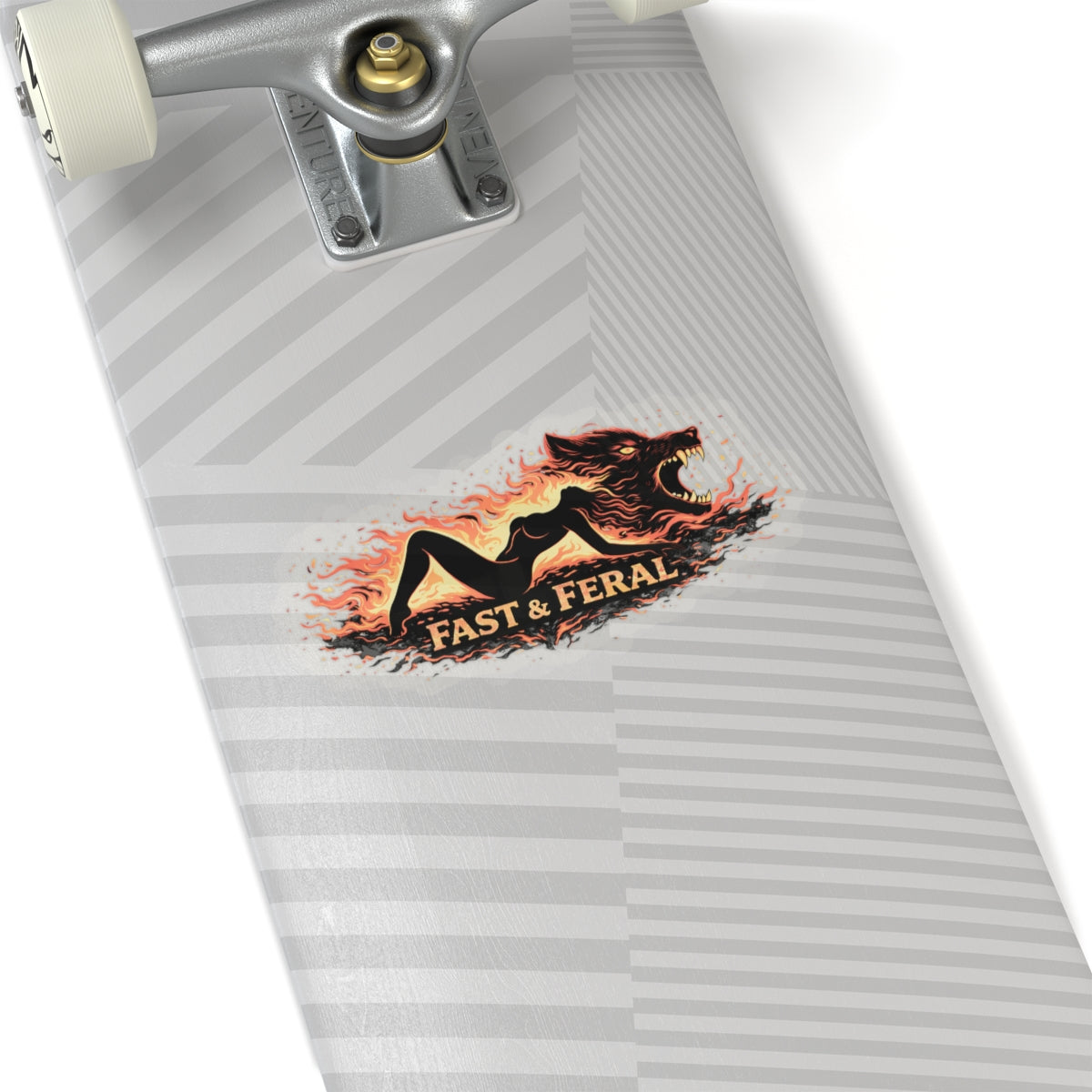 Wolf Worx Customs Fast & Feral Laying Flames Sticker
