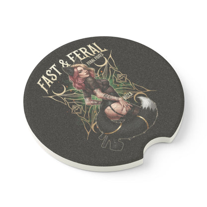 Feral Foxes Becca Car Coaster