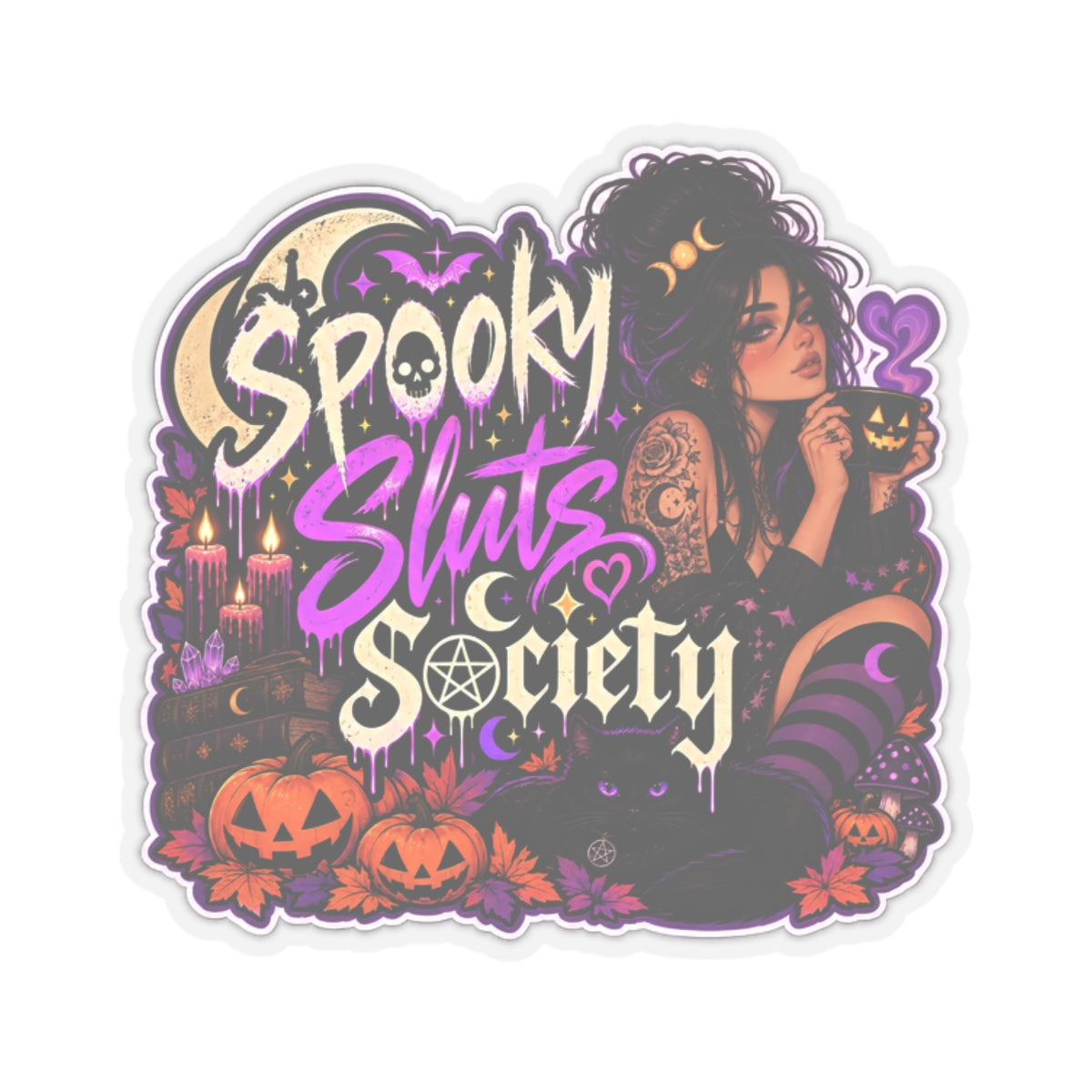 Spooky Sluts Society Kiss-Cut Stickers | Halloween Witchy Vibes