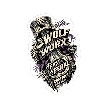 Wolf Worx Customs Piston Palm Sticker