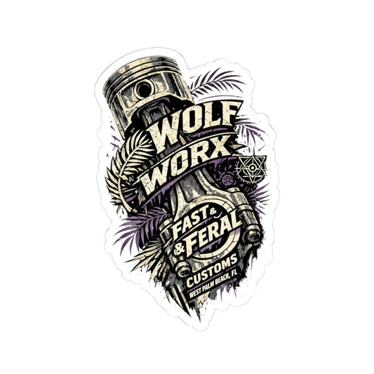 Wolf Worx Customs Piston Palm Sticker