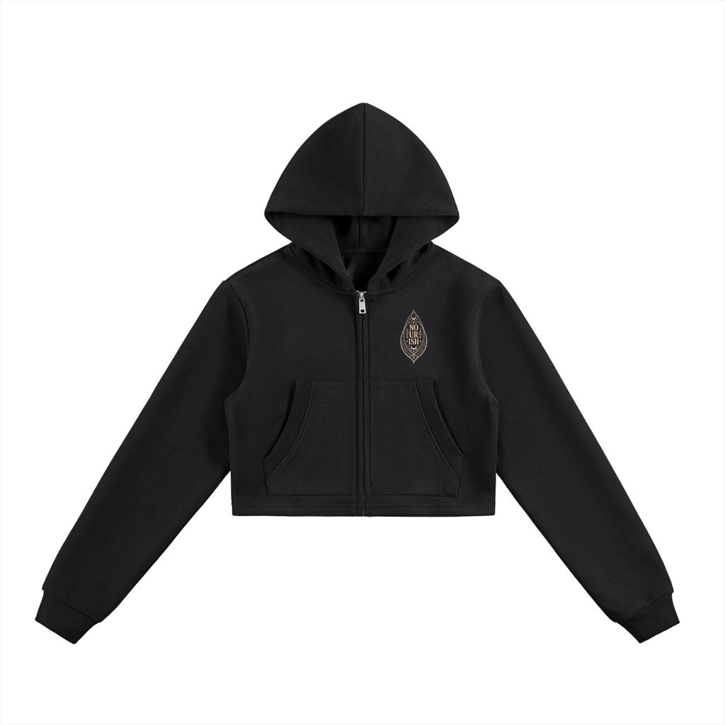 No Ur Ish NOURISH Essential Cropped Zip-Up Hoodie