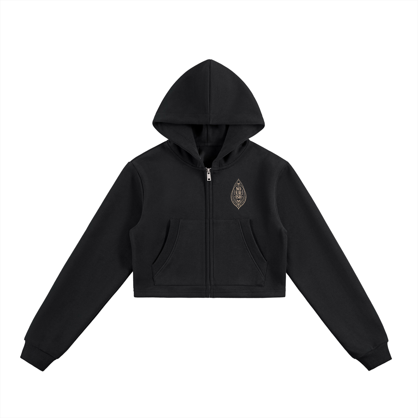 No Ur Ish NOURISH Essential Cropped Zip-Up Hoodie