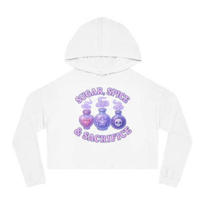 Sugar, Spice & Sacrifice cropped hoodie | Potion bottles witchy graphic