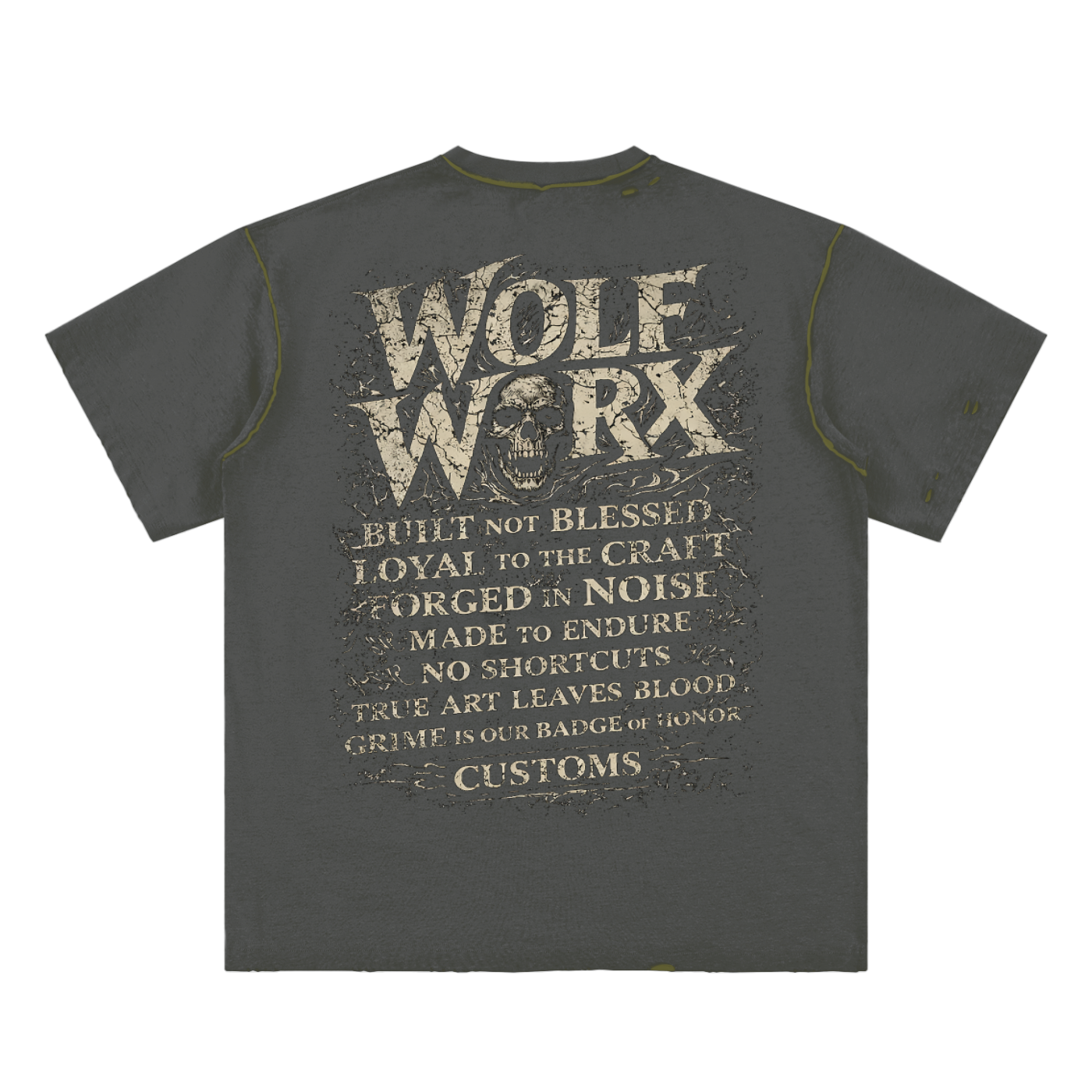 Wolf Worx Customs Words To Live By Hand-frayed Reversible T-shirt