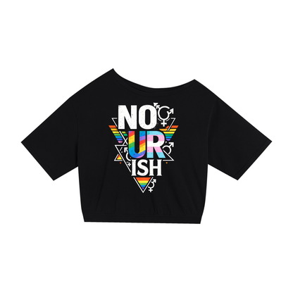 No Ur Ish NOURISH Asymmetric Shoulder Oversized Cotton T-Shirt