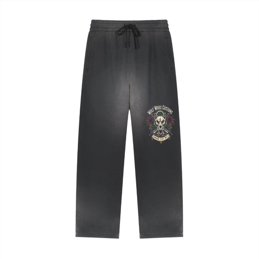 Wolf Worx Customs Sunshine State Mafia Sun Fade Raw Edge Straight-Leg Sweatpants