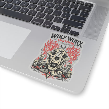 Wolf Worx Customs Skull Sticker