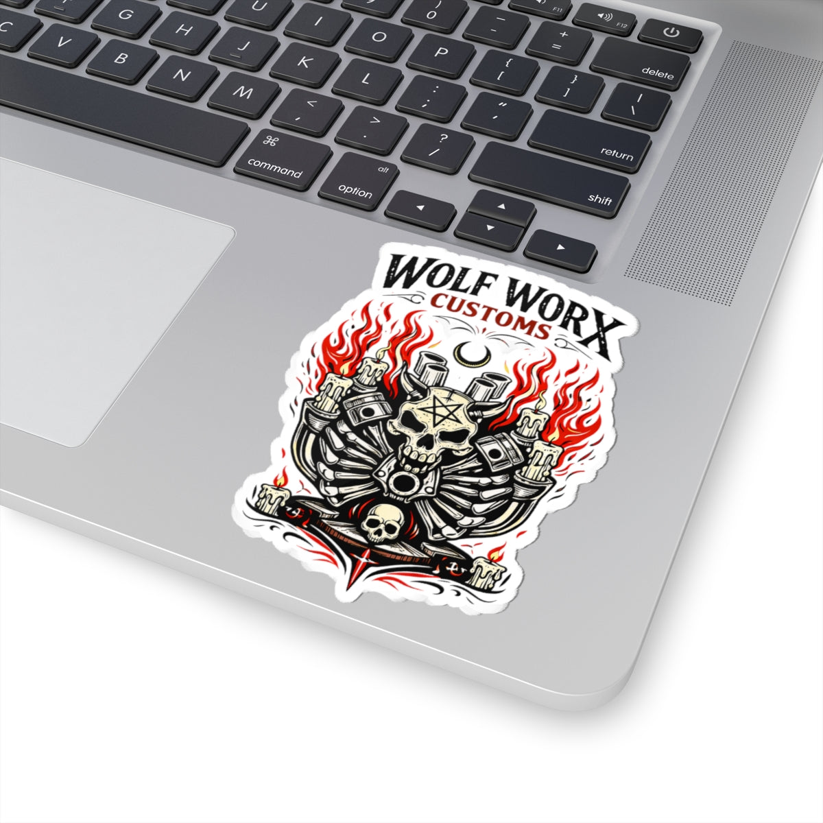 Wolf Worx Customs Motor Fire Sticker