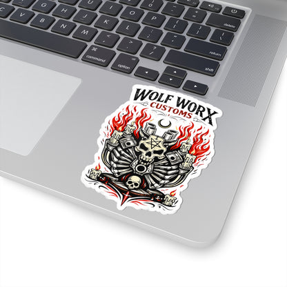 Wolf Worx Customs Motor Fire Sticker