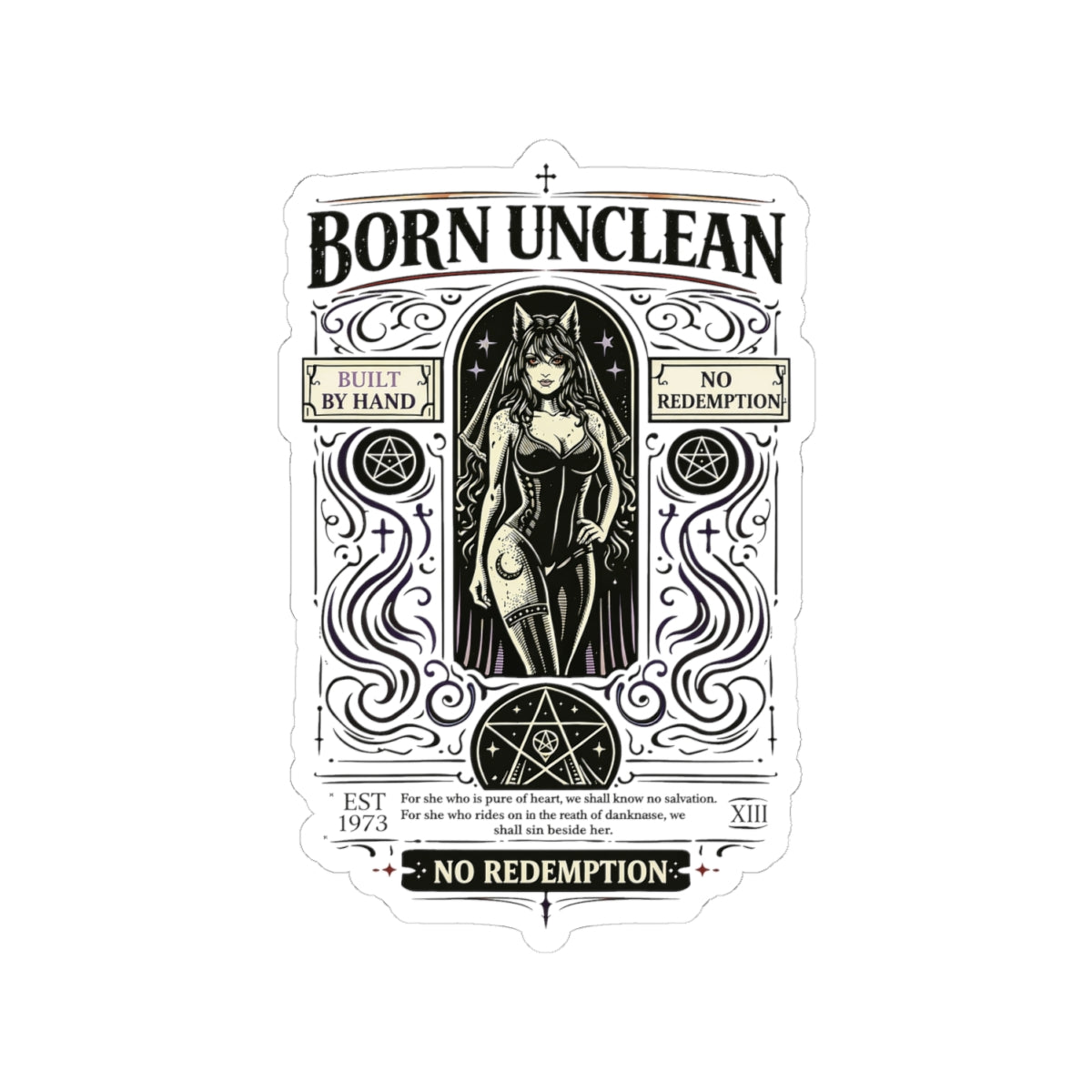 Wolf Worx Customs Born Unclean Sticker