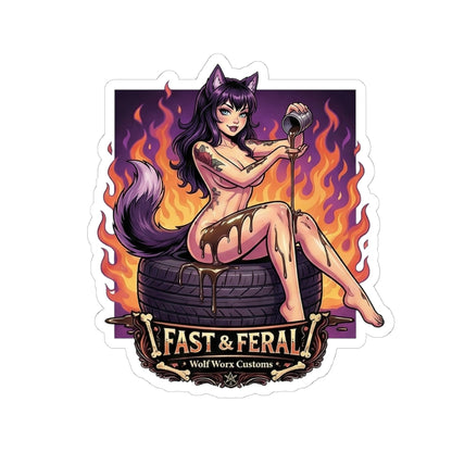 Wolf Worx Customs Fast & Feral Anime Sticker