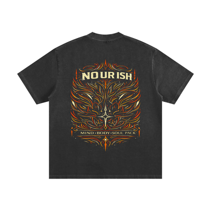No Ur Ish NOURISH Heavyweight Vintage Washed Frayed T-Shirt