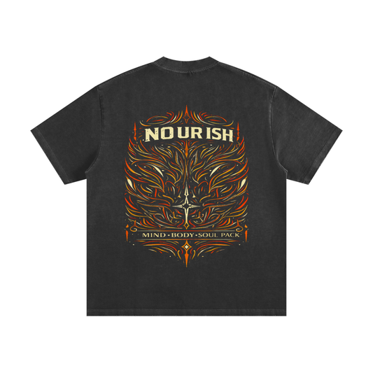 No Ur Ish NOURISH Heavyweight Vintage Washed Frayed T-Shirt