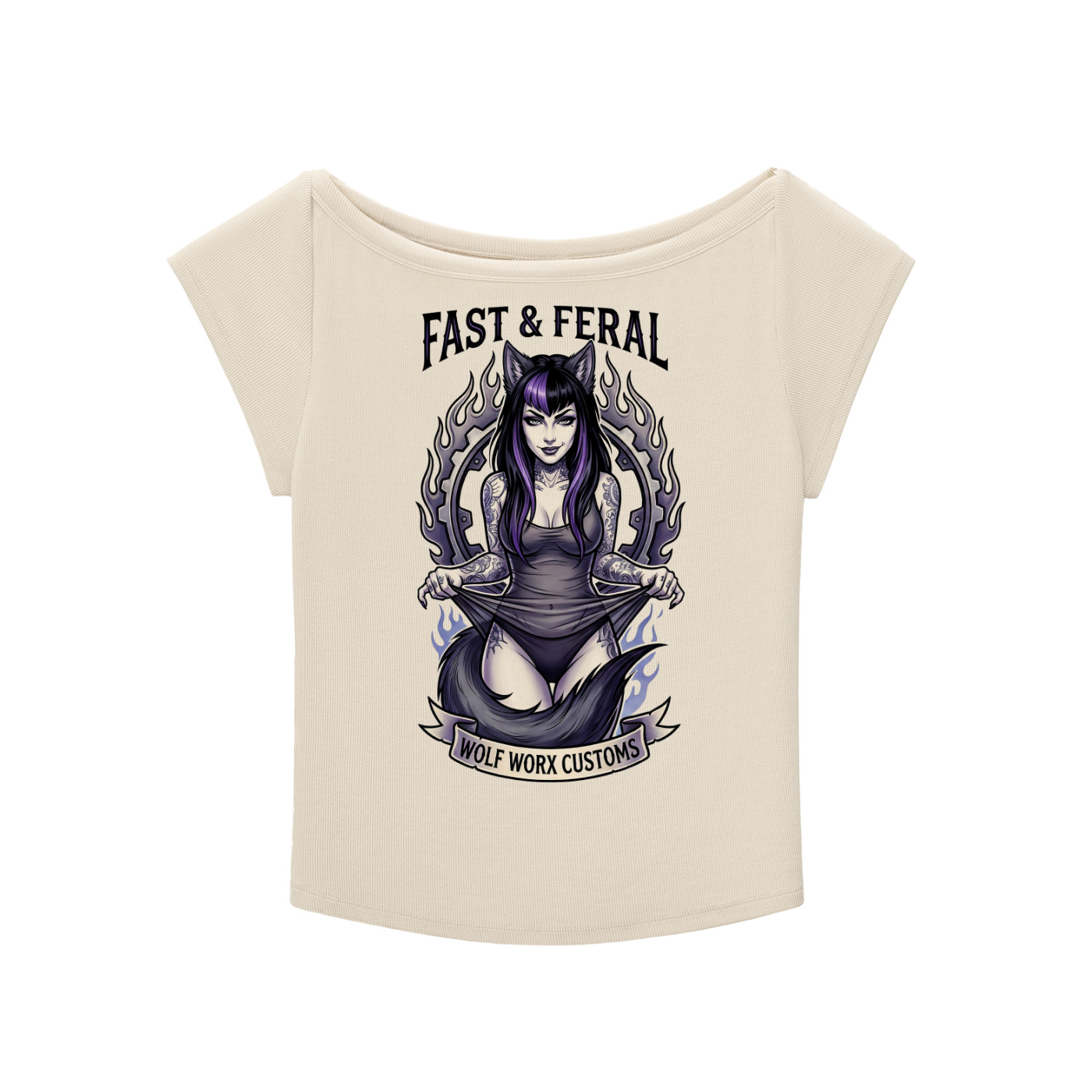 Fast & Feral Tattoo Flash Essential Wide Neck Baby T-shirt