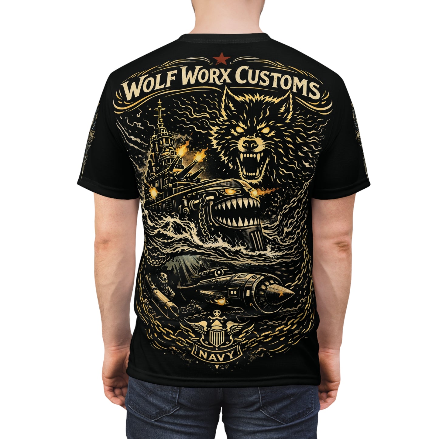 Wolf Worx Customs Hot Rod Heroes US Navy T Shirt