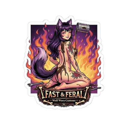 Wolf Worx Customs Fast & Feral Anime Sticker