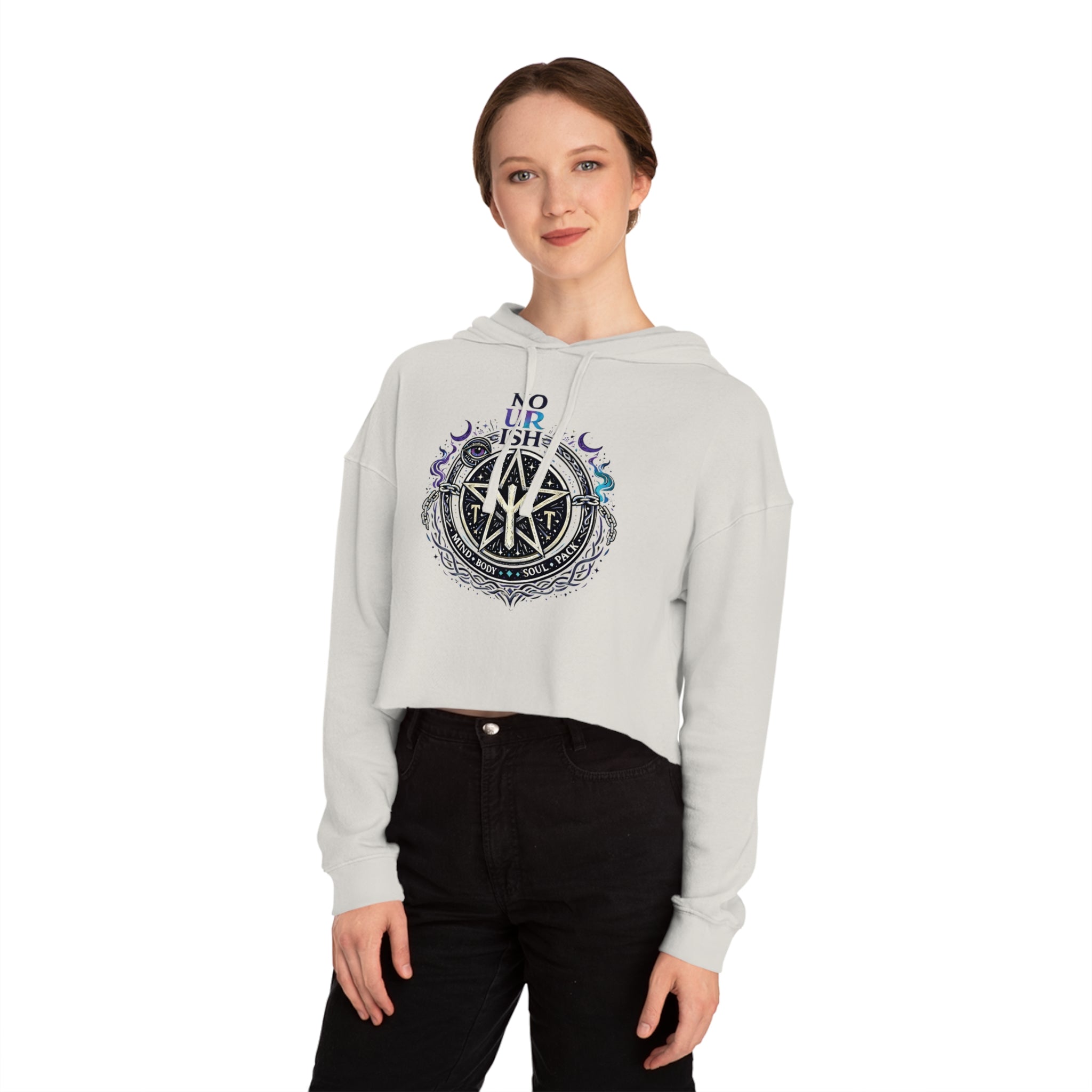 No Ur Ish NOURISH Cropped Hoodie SA/DA Awareness (Proceeds Benefit Charity)