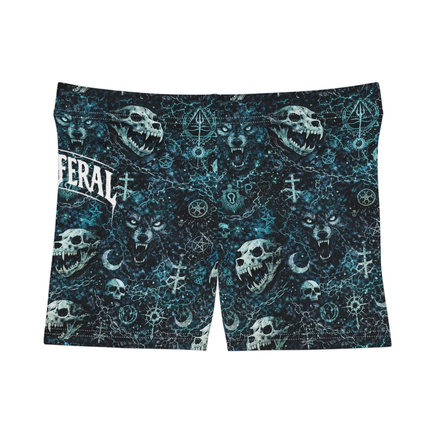 Fast & Feral Womens Blue Pattern Shorts