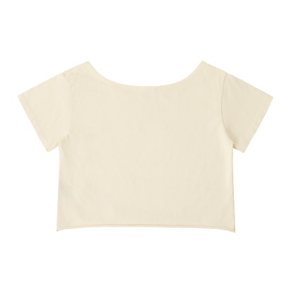 Fast & Feral Off-Shoulder Rolled Hem Cotton T-Shirt