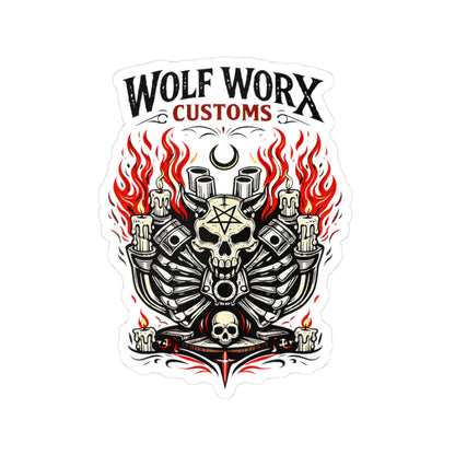 Wolf Worx Customs Motor Fire Sticker