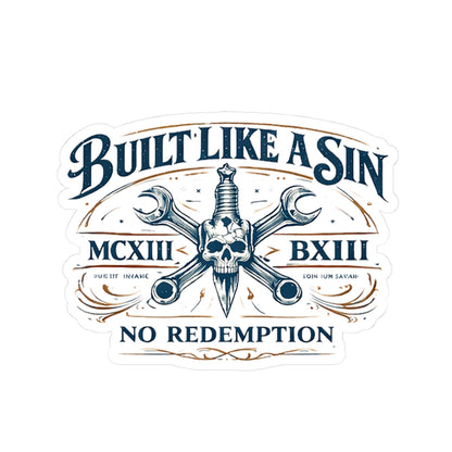 Wolf Worx Customs Built Like A Sin Sticker