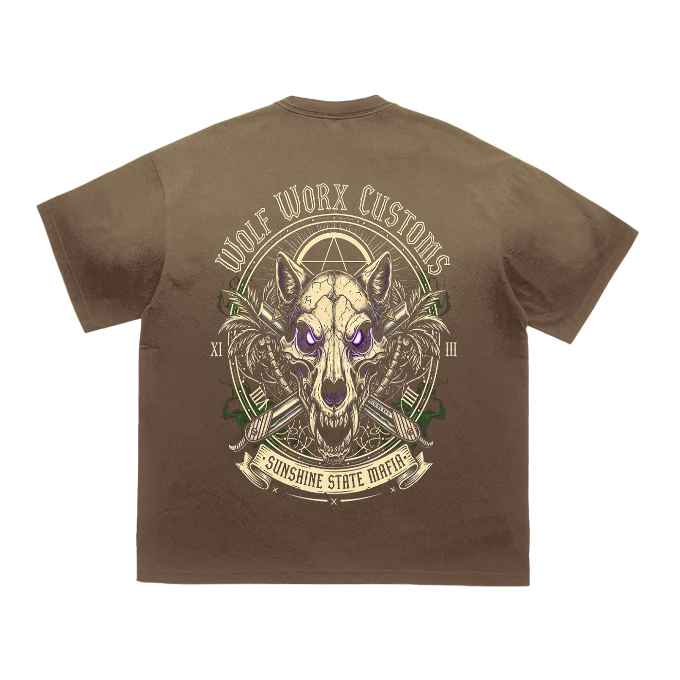 Wolf Worx Customs Sunshine State Mafia Tiger Stripe Gradient Washed T-Shirt