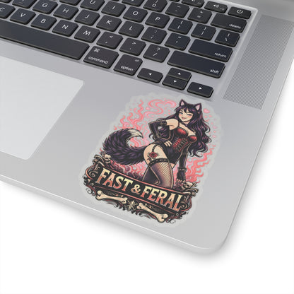 Wolf Worx Customs Fast & Feral Kenzie Killz Pinup Sticker