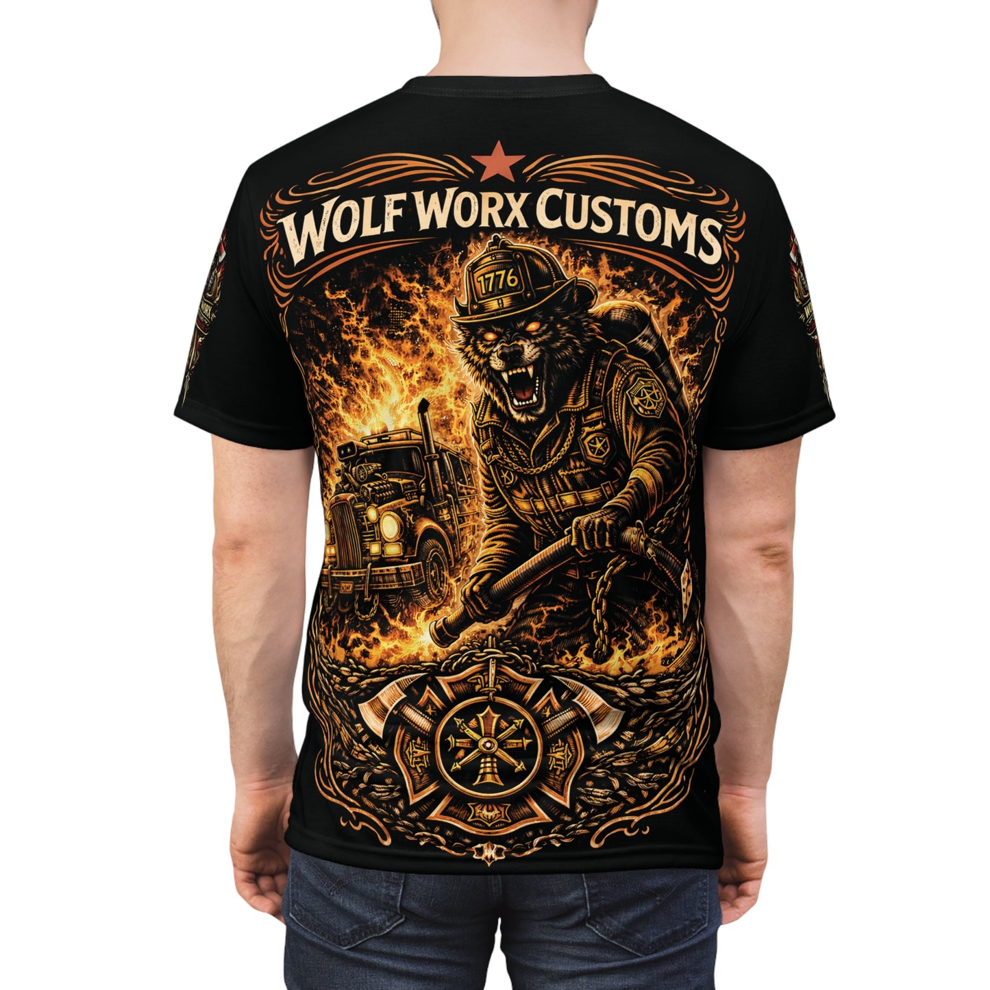 Wolf Worx Customs Hot Rod Heroes Fire Rescue T Shirt